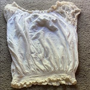 A white fancy crop top